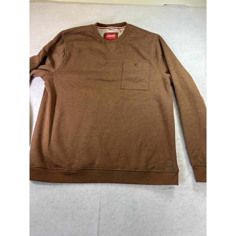 Coleman Sherpa Lined Shirt L/SL Crew Copper Heather Sz XL Chest Pocket NWOT